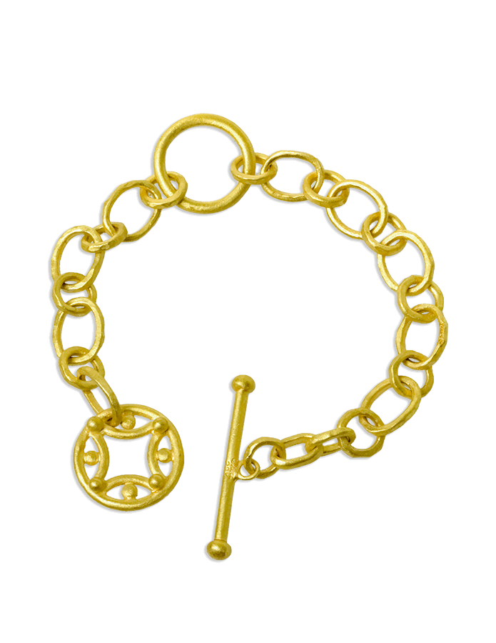 Round Hammered Symbol Bracelet