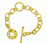 Round Hammered Symbol Bracelet