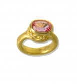 Padparadscha Sapphire Filigree Bezel Ring