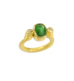 Emerald U Shape Ring