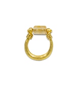 Topaz Bead U Shape Ring