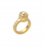 Rose Cut Diamond Filigree Bezel Ring
